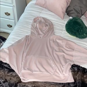 American Eagle cropped velvet hoodie